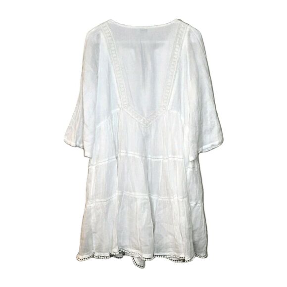 Sundance Dress White Women Size M Cotton Sahara Gauze Embroidered Beaded BoHo - Picture 11 of 13